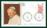 BT soie Pélerinage se sa Sainteté Jean Paul II Lisieux 1980 / N° 2086 St Benoît Europa