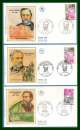 FDC silk soie Pasteur Paris + Dole + Garnier Lyon 1973 N°1768 /9