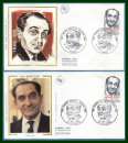 FDC soie Pierre Mendès France Paris + Louviers 1983 N° 2298