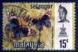 MALAISIE SELANGOR 1971 Y&T 98 (O) PAPILLONS