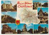 miniature cpm Puy-de-Dôme Châteaux  carte , multivues, blason 
