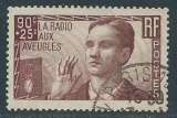 FRANCE 1938 Y&T 418 oblitéré - Oeuvres sociales au profit de la radio aux aveugles