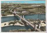 cpsm 45  En avion au-dessus de Chatillon-sur-Loire Le Pont suspendu sur la Loire