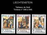 Liechtenstein - Y&T 946 à 948 - Tableaux Noël - année 1990