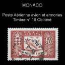Monaco 1944 - PA 394 (o) - Avion et armoiries