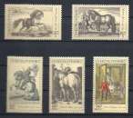 Tchecoslovaquie Y & T  N°  1717/21**   Le Cheval par les peintres
