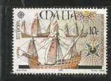 miniature Malte 1992 - YT n° 864 - Europa - Caravelles et rose-des-vents