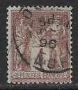 FRANCE 1877 YT 88 oblitéré - Type Sage N sous U - 4c lilas-brun clair sur azur
