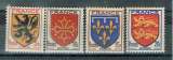 FRANCE 1944 - YT 602 603 604 605 MNH SÉRIE COMPLÈTE.