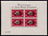 FEUILLET NEUF DE HONGRIE - 75E ANNIVERSAIRE DE L'UNION POSTALE UNIVERSELLE N° Y&T PA 90A