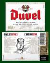 Etiquette Bière Belge - Duvel - Alc.8,5% - étiquettes décollées