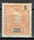 ST THOMAS & PRINCE 1898/1901 - YT 44 MH DENT. 11 3/4.