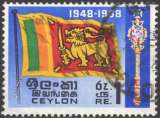 165 - Y&T n° 386 - oblitéré - Drapeau et masse royale - 1968 - Ceylan