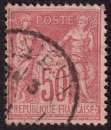 miniature France 1877-80 Y&T 98 (o) Sage II 50 c rose cote 3,00€
