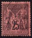 miniature France 1878 Y&T 91 (o) Sage II 25 c noir s rouge cachet à date cote 30,00€ proposé à 15%