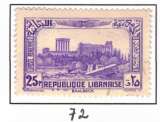 miniature Grand Liban 1937-40 PA Y&T 72 (o) Baalbeck 25 pi violet