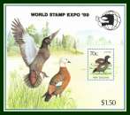 Nouvelle Zelande Bloc N° 68 ** World Stamp Expo '89 Canard New Zealand 1989