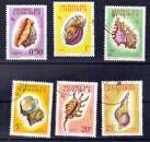 miniature Comores  19 24 1962 coquillages oblitérés used TB   cote 40
