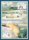 TAAF Carte Maximum N° PA 119 120 P.E.V. 1991 Manchots Ours - Paul Emile Victor (cote X)
