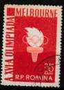 miniature Roumanie 1956 YT 1805 Obl Jeux olympiques Melbourne Flamme