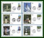 6 FDC soie N° 4112 à 4117 (du Bloc 114 complet) 2007 Phares