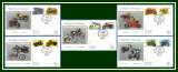 5 FDC soie N° 3508 à 3518 (du Bloc 51 complet en paire se tenant) 2002 Motos