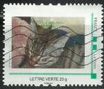 miniature France - Mon timbre à moi - Chat - Autoadhésif oblitéré .
