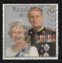 miniature Grande Bretagne 1997 - Y&T 2008 (Oblitéré) - La reine Elizabeth II et le prince Philip