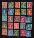 miniature France 1903 à 1937 Semeuse lignée et fond plein 24 timbres oblitérés + 1 neuf ** cote 14,77€