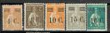 PORTUGAL 1928/29 - YT 454 455 460 468 469 * MH SURCHARGÉ.