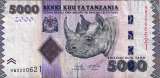 Tanzanie Billet 5000 Shilling