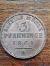 miniature PIECE 3 PFENNIGE 1868 A