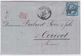 France 1862 Y&T N° 22 obli losange GC 2964 - Cachet annexe PD rouge - càd Pontarlier 8 décembre 1867