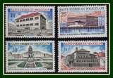 St Pierre & Miquelon N° 387 à 390 série complète Monuments et bâtiments  ** MNH 1969 (cote 49 €)