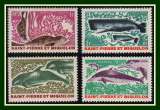 St Pierre & Miquelon N° 391 à 394 série complète Animaux marins ** MNH 1969 (cote 21,80 €) 
