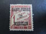 saint pierre & miquelon y & t  taxe 18 * 1925