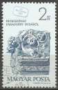 miniature Hongrie - 1987 - Y&T n° 3126 - Obl. - Dauphin - Sculpture Château de Buda - Journée du Timbre