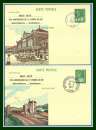 miniature 2 Entier CP Béquet Repiqué 150 ans du 1er Chemin de Fer Saint Etienne - Andrézieux  1977 Wagon gare