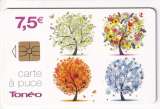 Carte à puce Tonéo 7,50 € - GEM - Validité 31/12/2014 - Arbres 4 saisons (utilisée) 