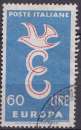 Italie 1958 Y&T 766 oblitéré trace de charnière - Europa 