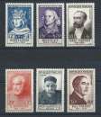 miniature France N°989/94** (MNH) 1954 - Célébrités Françaises du XIII au XX siècle