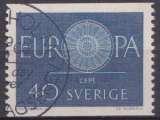Suede 1960 Y&T 454 oblitéré trace de charnière - Europa 