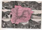 cpm  Andorre carte géographique  tlmbrée YT 146 