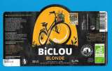 miniature Etiquette Bière Biclou blonde - Moulins d'Ascq - Alc. 6,2%