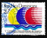République Dominicaine 1987 YT 1015 Obl 500 ans découverte Régate Amiral Colomb
