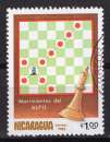 miniature NICARAGUA 1983 PIECES D'ECHECS  LE FOU OBLITERE