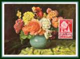 miniature Belgique Carte Maximum N° 961 Floralie Gantoise 1955 Fleur Bégonia TB