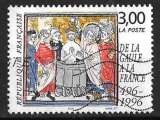 miniature France 1996 - Y&T 3024 Oblitéré - Baptême de Clovis : De la Gaule à la France
