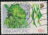 miniature Singapour 1990 Oblitéré Used Plante Platycerium Coronarium espèce épiphyte de fougère Y&T SG 594 SU