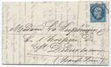 LT5925 n°14A/Lettre, Oblitéré losange G de PARIS pour St-Didier-la-Séauve(41) du 19 Mars 1859